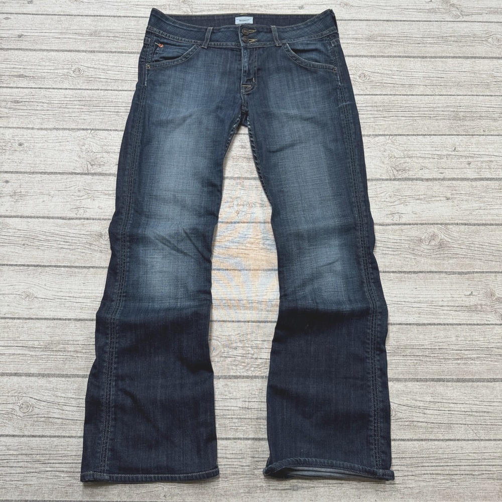 Hudson Jeans Women's 30 Blue Dark Wash Denim Low Rise Bootcut Slim Stretch USA